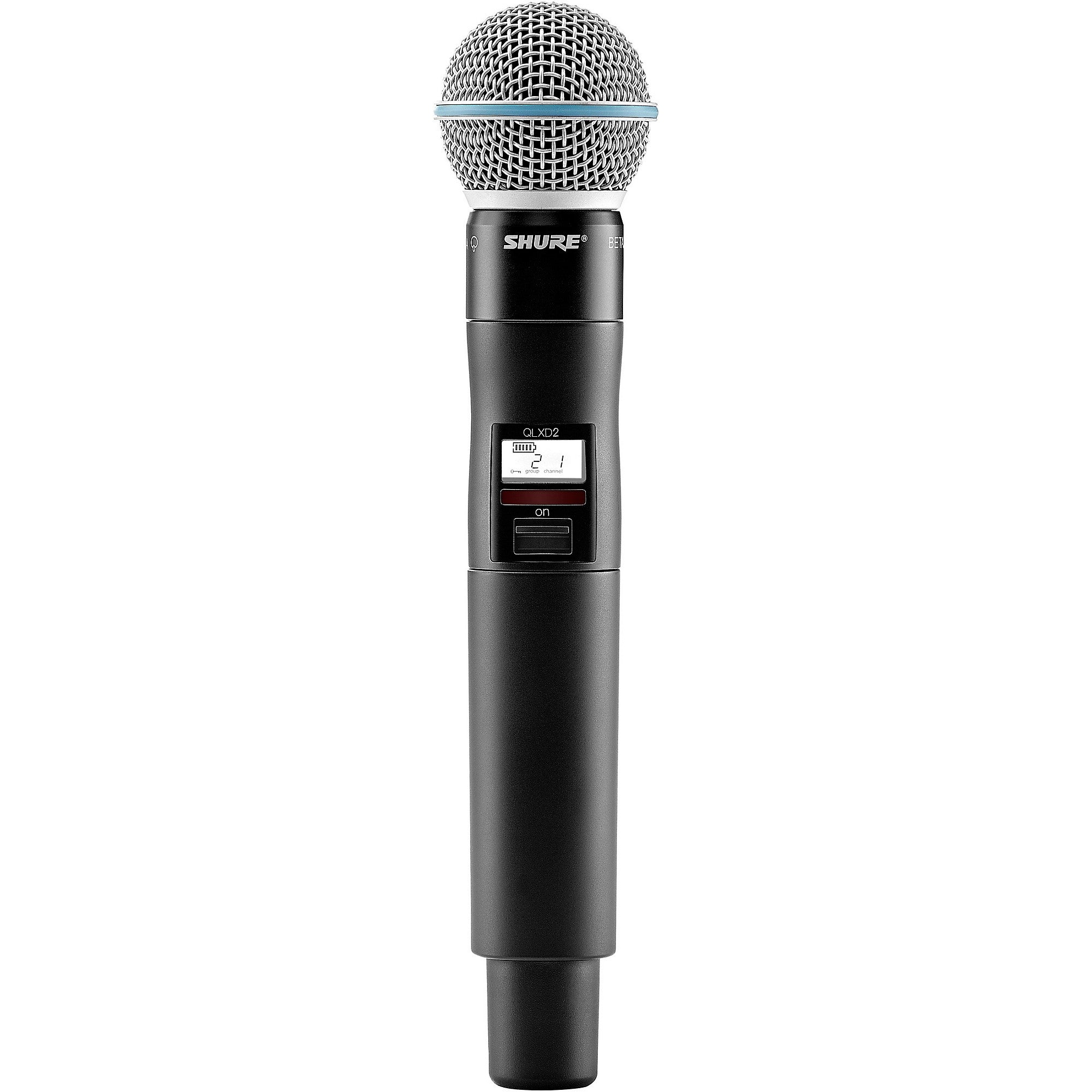 Shure QLXD2/BETA58A Wireless Handheld Microphone Transmitter With Interchangeable BETA 58A Microphone Capsule G50