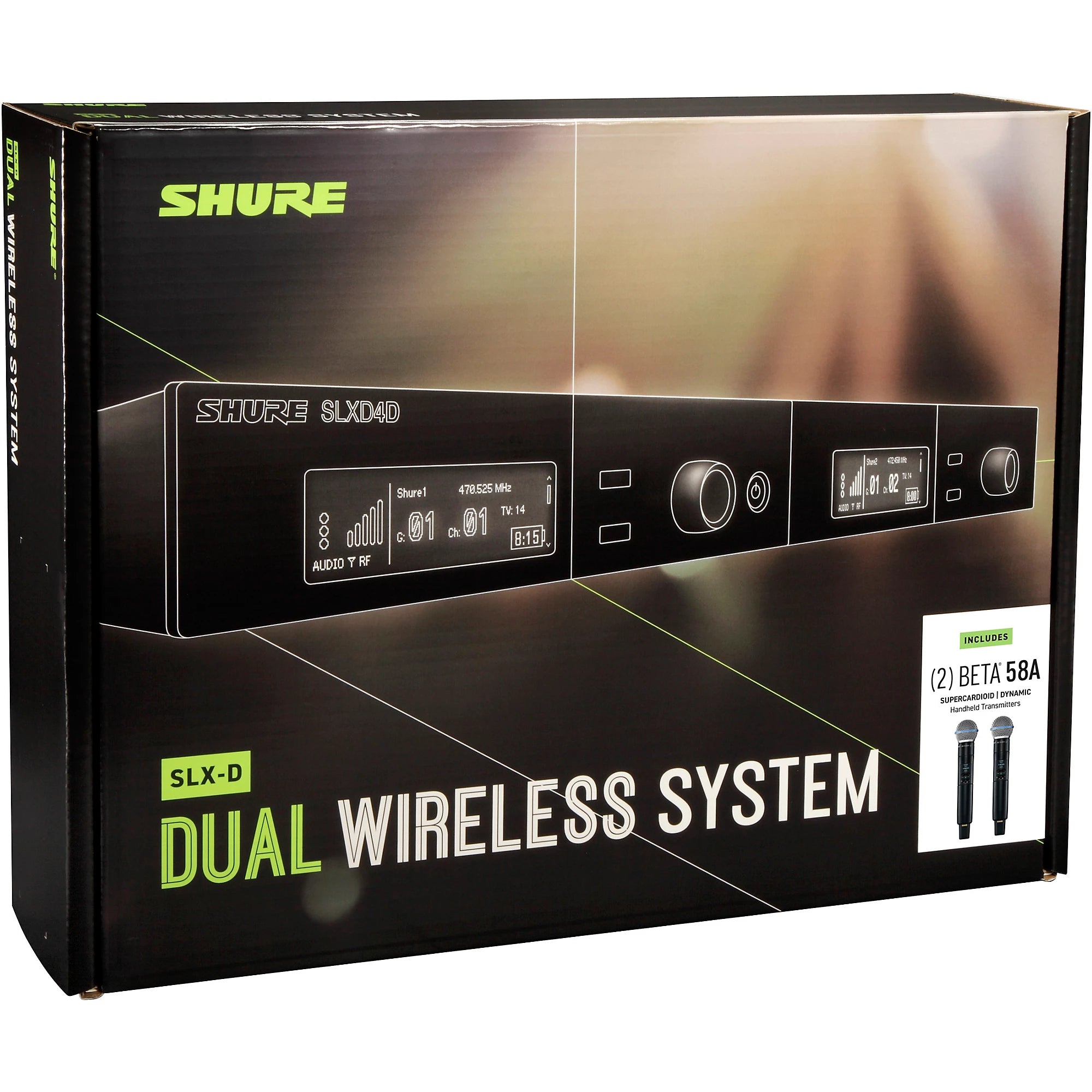 Shure SLXD24D/B58 Dual Wireless Vocal Microphone System With BETA 58 Band L55