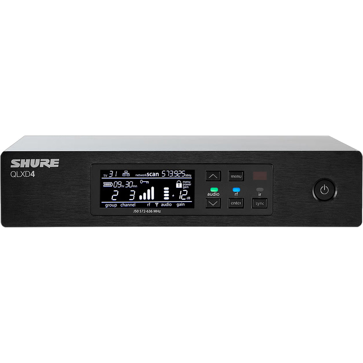Shure QLXD4 Half-Rack Digital Wireless Receiver J50